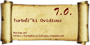 Turbéki Ovidiusz névjegykártya